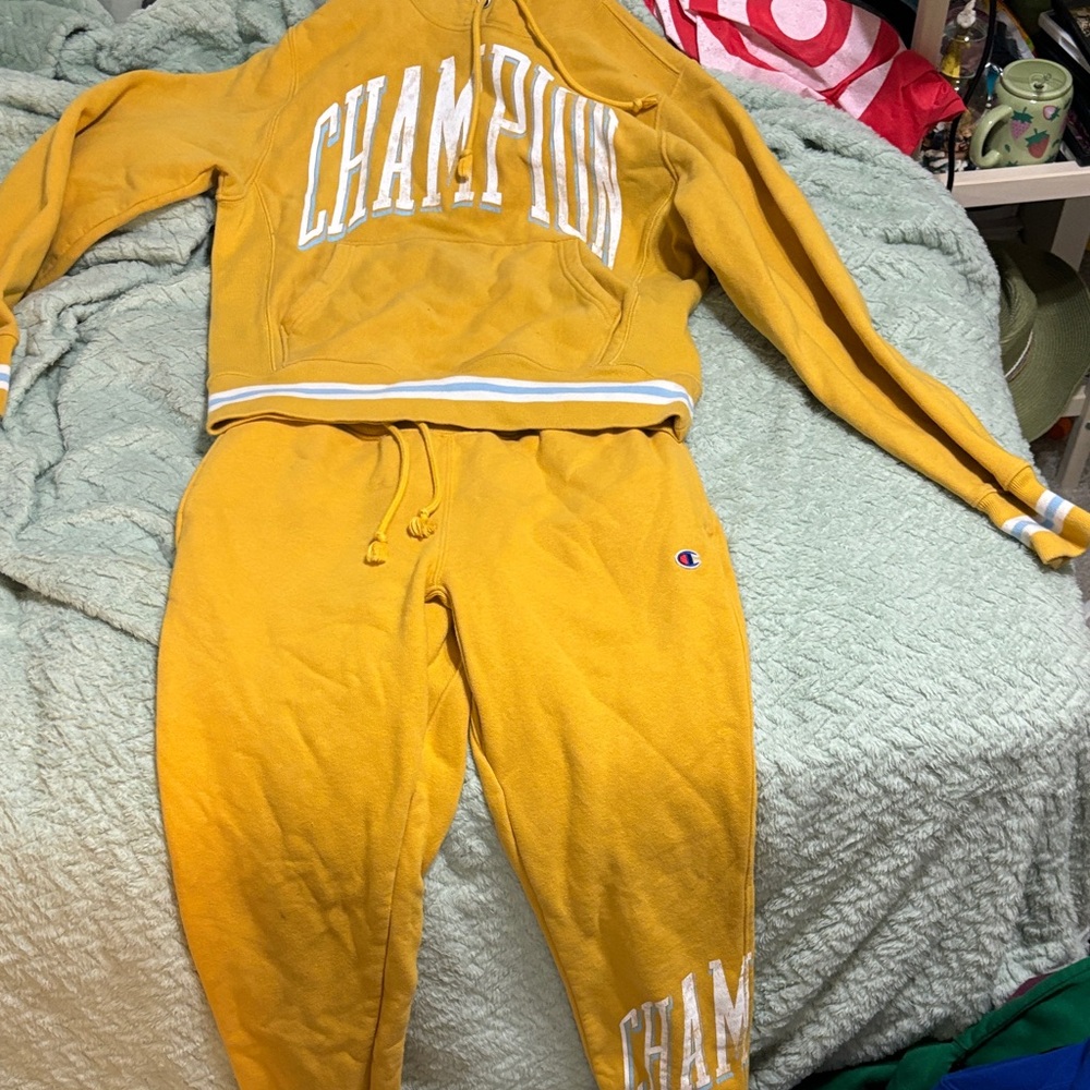 Champion Yellow Hoodie and Joggers Set